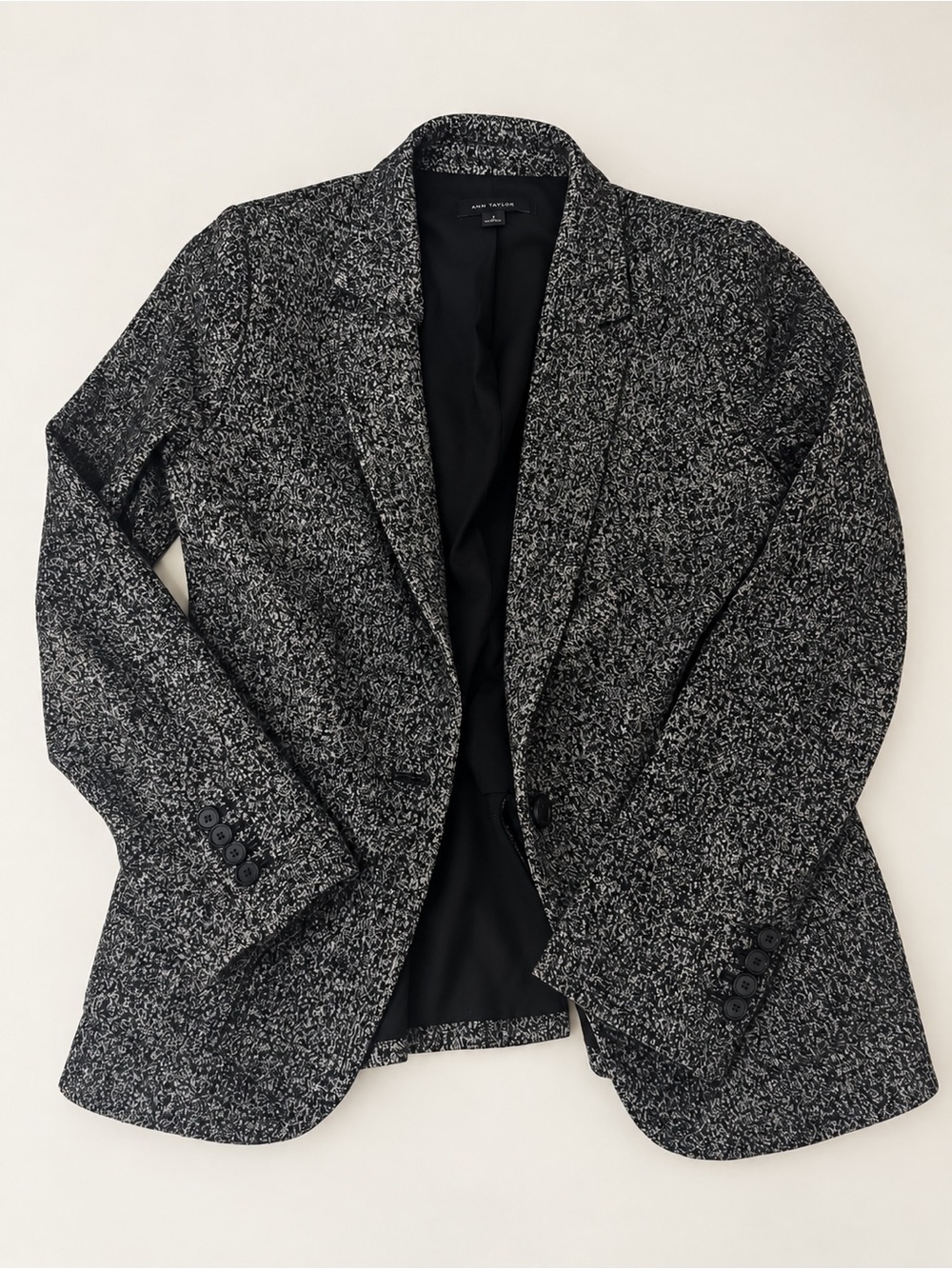 Ann Taylor Charcoal Speckled Blazer Jacket Size 2